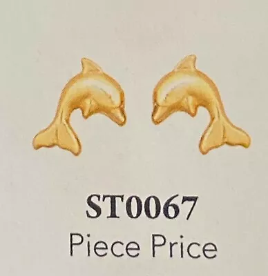 9ct Gold   New  Kids Dolphin  Yellow Gold   Earrings  • £19.99