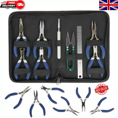 £13.99 • Buy 9 Pcs Jewellery Making Findings Beads Mini Pliers Tools Set Kit Wire Cutters UK