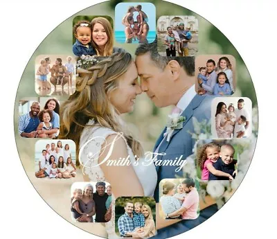 Large 30cm 13 Images Personalised MDF Wall Clock. Any Photo/Logo/Text/ImagePrint • £25.99