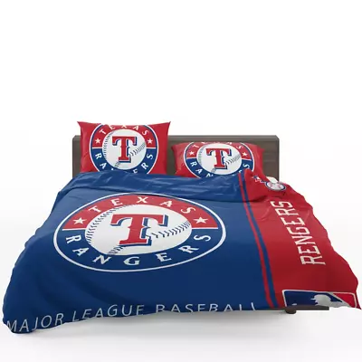 Texas Rangers MLB Baseball American League Quilt Duvet Cover Set Bedspread • $67.99