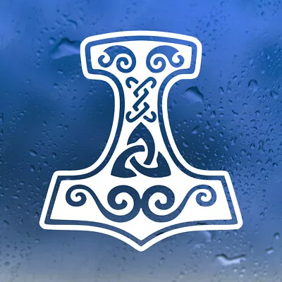 Mjolnir Vinyl Decal V3 - Viking Hammer Norse Mythology - Die Cut Sticker • $13.99