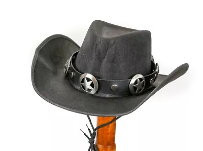 Star Conch Rivet Hat Band For Cowboy Hats Steampunk Leather Thrash Metal Rock  • $28.99