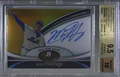 2011 Bowman Platinum Prospect Gold Refractor /50 Matt Harvey BGS 9.5 Auto • $93.40