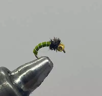 One Dozen (12) - Tungsten Beadhead Zebra Midge - Olive - Nymph • $14.99