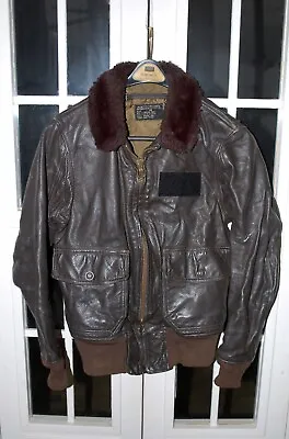 Original Vietnam Era Type G-1 Leather Flight Jacket 1971 Brill Brothers • $159.99