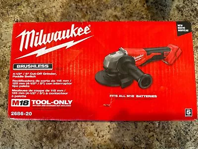 Milwaukee 2686-20 18V Cordless 4.5 /5  Grinder + FULL 5 YR FACTORY WARRANTY • $99