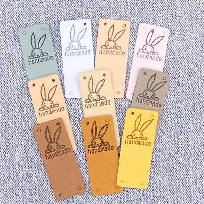 10 Rabbit Handmade Label Tags For Sewing Knitting Crochet Handmade Crafts Bunny • £4.19