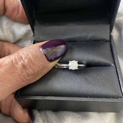 £325 • Buy Beautiful 0.50ct Diamond Solitaire Ring 9ct White Gold. Size M Full Hallmarks