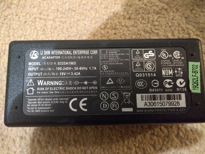 Genuine Li Shin 0335A1965 Adapter 19V 3.42A AC/DC • £12.20