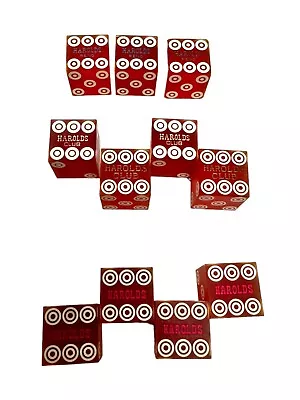 11 Vintage Casino Dice Harolds Club Reno Red Numbered Mixed Lot Pre-1995 • $18.99