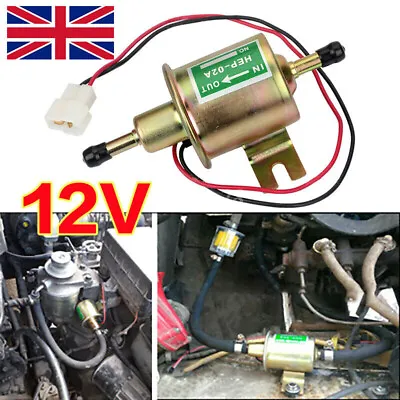12 Volt Universal Petrol Diesel Gas Fuel Pump Inline Electric Pump HEP-02A New • £8.35