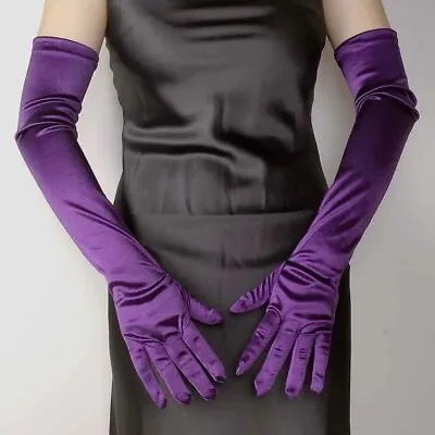 £11.63 • Buy Women Etiquette Gloves - Christmas Dress Short Satin Elastic Thin Summer Gloves