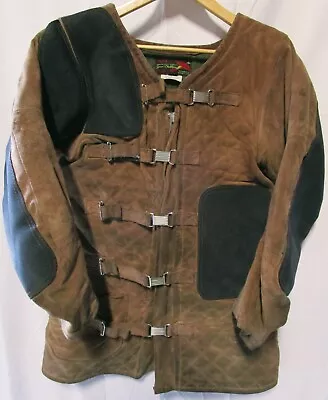 Vintage LEATHER 10X Americas Finest Sports Clothing Padded Shooting Jacket • $79