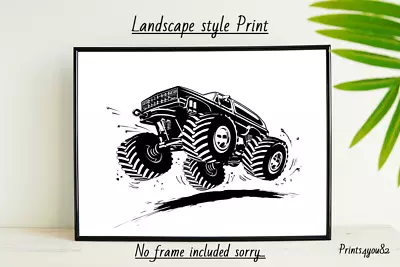 Monster Truck A4 Print Poster Picture Unframed Wall Art Home Decor Gift New • $5.04