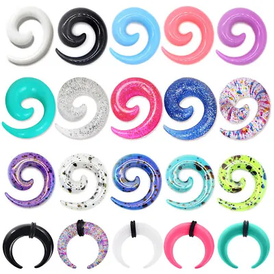 6-9Pairs Acrylic Spiral Snail Ear Tapers Plugs 14G-20MM Ear Gauge Stretching Kit • $8.59