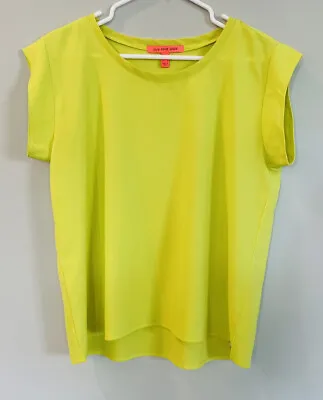 Love MNG Basic Bright Green Blouse XS Relaxed Crepe • $17.60