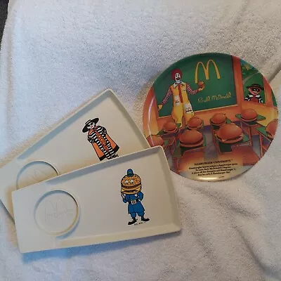 2 McDonald Happy Meal Trays And Hamburger University Plate Vintage Pre-owned  • $18.80