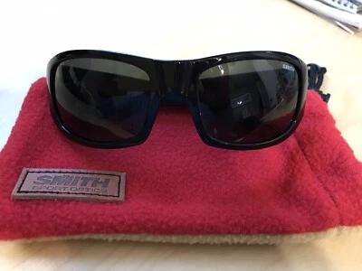 $25 • Buy Smith Wrap Sunglasses Bauhaus 807M9 Shiny Black Polarized 59mm
