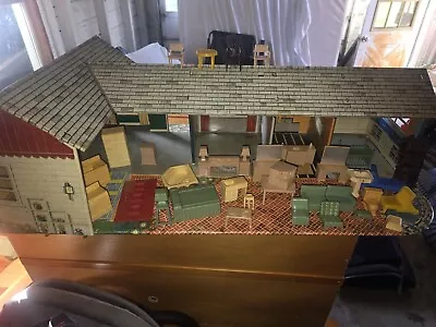 Vintage Marx 1950's Metal Tin Litho Dollhouse L Shaped Modern Ranch House VGC • $150