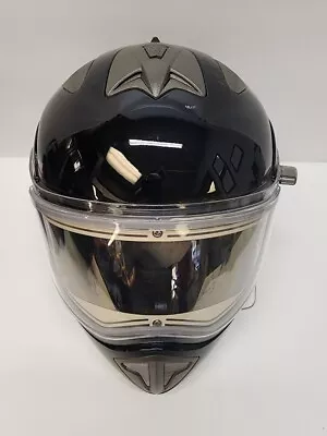 Polaris Tranz Modular Black Full Face Anti Fog Snowmobile Helmet Men's L • $79.99