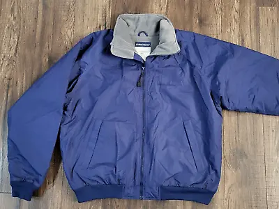 $25 • Buy West Marine Blue Nylon Taslon Jacket Men Sz XL Fleece Lined