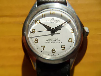 Vintage SWISS BREITLING 17 Jewels Manual Men's Watch1954's • $199