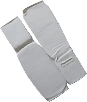 WHITE ELASTIC SHIN & INSTEP PADS Karate Martial Arts 2cm Padding 4 Sizes • £11