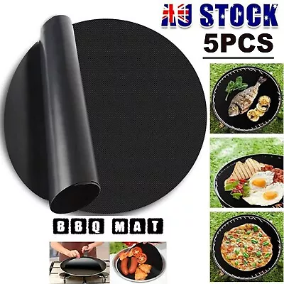 5 BBQ Grill Mat Non-Stick Cooking Baking Reusable Sheet Pad Party Outdoor • $11.99
