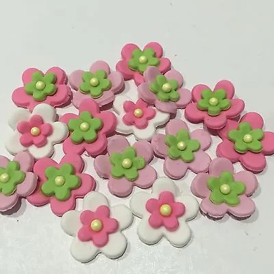 Edible Sugar Flowers For Fairy Garden Tinkerbell Cake Toppers X  20 - Mix • $18