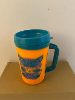 Aladdin IAMs Insulated Travel Mug Vintage Bright Orange Green USA • $20