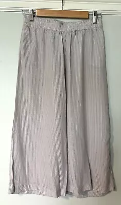 VIKTORIA WOODS Cropped Striped Wide Leg Pants - Size 1 (Aus 8) • $22