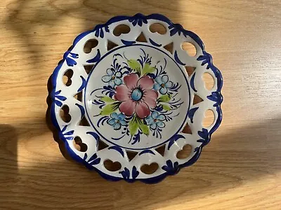 £4.99 • Buy Decorative Portuguese Ceramic flower Hand Painted Wall Plate Portugal