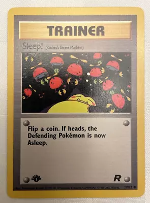 1x Trainer Sleep! - Pokémon - 1st Edition - Team Rocket - 79/82 - NM • $1.63