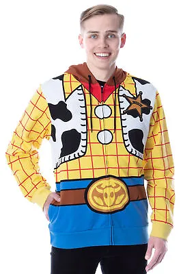 Disney Pixar Toy Story Men's I Am Woody The Cowboy Costume Adult Zip Hoodie • $37.95