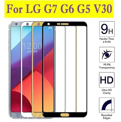 For LG G7 G6 G5 V30 Full 3D Tempered Glass 9H Screen Protector Cover Film Ya • $5.49