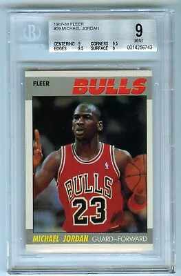 1987-88 Michael Jordan Fleer #59... BGS 9 9.5 CORNERS 9.5 EDGES 9 HIGH END • $2200