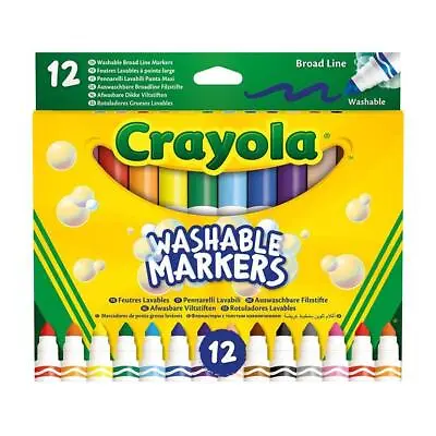 12 Crayola Super Washable Maxi Tip Markers Kids Creative Play Marker • £8.99