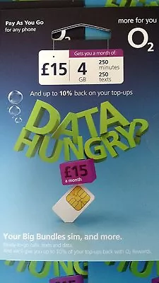 £0.99 • Buy O2 Sim Card Pay As You Go Nano Micro Triple Cut 4G GSM 02 For IPhone & Galaxy UK