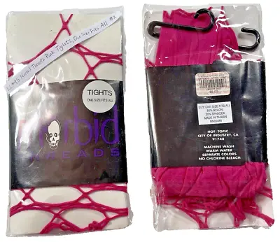 NEW Morbid Threads Womens Pink Fishnet Tights Pack Of 2 (LL#95) • $9.99