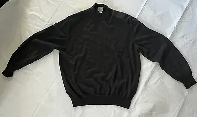 Línea Uomo Lana Wool Greg Black Tutleneck Sweater Large 100% Merino Wool • $25