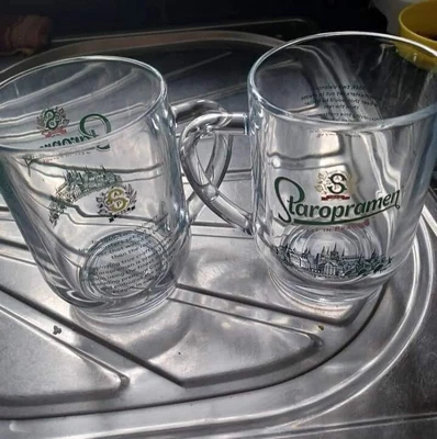 £11.50 • Buy 2 X Staropramen Beer Pint Glass Nucleated Tankard Brand New