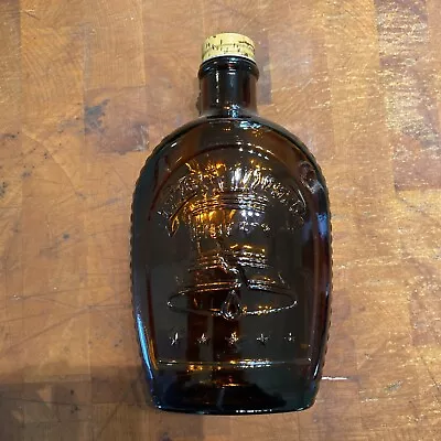 Vintage Log Cabin Bicentennial Maple Syrup Bottle Flask 1776-1976 Liberty Bell • $9.95