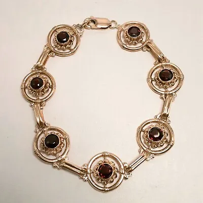 Vintage Estate 12k Gold Red Garnet Bracelet • $695