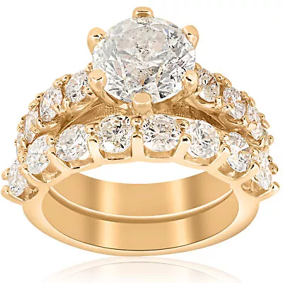 6 Cttw Diamond Engagement Matching Wedding Ring 14k Yellow Gold • $8658.88