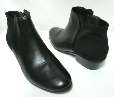 $23.99 • Buy Jack Rogers Black Leather Ankle Boots Booties Zip Size Sz 7.5 M