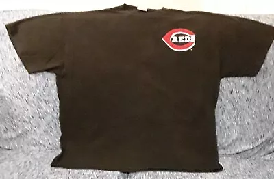 Vintage Majestic Cincinnati Reds Logo Jay Bruce #32 MLBPA Black Tshirt 2XL • $10