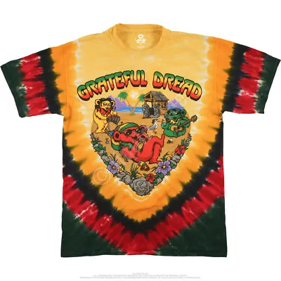 GRATEFUL DEAD-POSITIVE VIBRATIONS BEARS-RASTA TIE DYE T-SHIRT  M-L-XL-XXL Garcia • $29.69