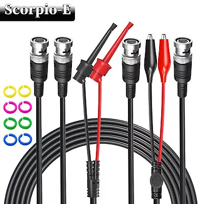 3PCS BNC Test Leads Q9 Male Plug To Dual Alligator Clip Test Clips Mini-grabber • $11.19