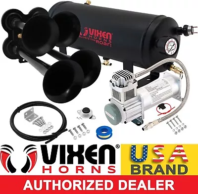 Train Horn Kit For Truck/car/pickup Loud System /1.5g Air Tank/200psi/4 Trumpets • $219.98