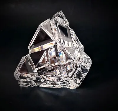 Gorgeous Cut Crystal Hexagonal Small Glass Vase Bowl 3 1/2 X5  • $16.95